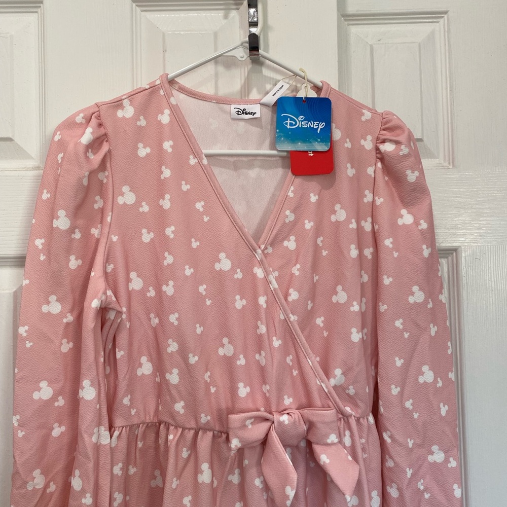 PatPat Pink Long Sleeve Wrap Midi Dress with Bow - Picture 7 of 11
